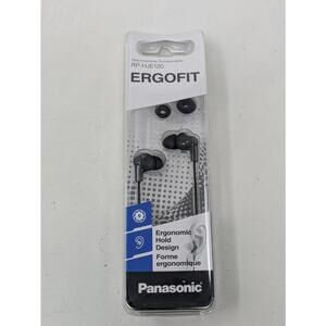Panasonic ErgoFit Wired Earbuds Headphones 3.5mm jack BJ-HJE120 Black NEW